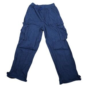BRAIN‎ DEAD Pants Small Adjustable Navy Blue Cotton Skate Baggy Cargo Streetwear